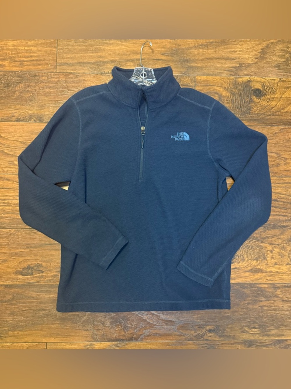 The North Face Men's Medium Texture Cap Rock Fleece Navy 1/4 Zip Gorpcore Cabin
